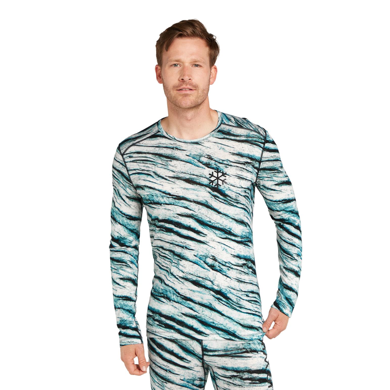 Icebreaker M Merino 200 Oasis LS Crewe POW AOP